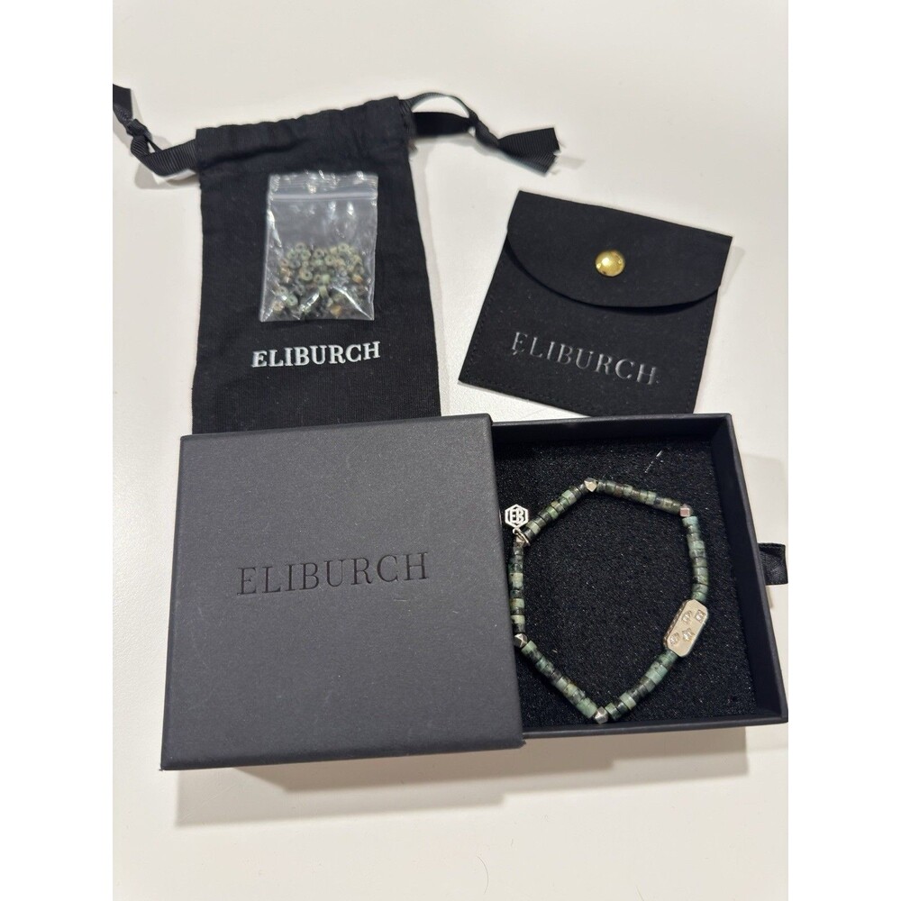 Eliburch Burch Constellation Turquoise Bracelet With Silver Beads Diamond & Gems